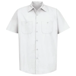 Camicia da lavoro industriale manica corta bianca media cappuccio rosso uomo SP24 NUOVA - Foto 1 di 3