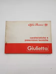 Manuale uso e manutenzione Alfa Romeo Giulietta caratteristiche e prescrizioni t - Foto 1 di 24