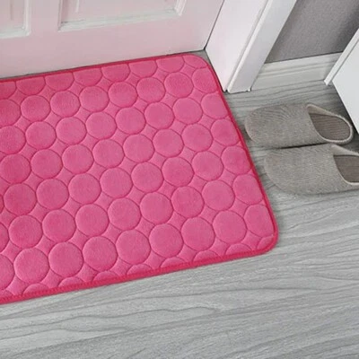 Alfombra de baño coral polar alfombra de baño alfombra de bañera de absorción de agua - rojo rosa Foto 1 de 4