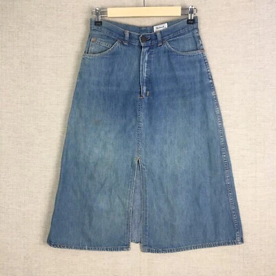 Vintage Madewell Denim Skirt Womens 5 High Waisted Split Front Blue Cotton - Image 1 of 4