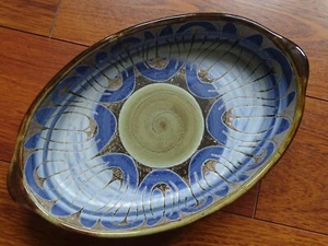 TOURRETTES SUR LOUP ROLAND MOREAU BEAU PLAT OVAL CREUX lg 32 cm - Picture 1 of 8