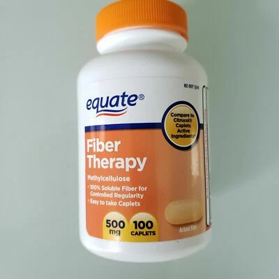 Comprimidos de metilcelulosa Equate Fiber Therapy 500 mg 100 unidades Foto 1 de 3