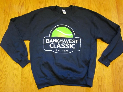 Bank of West Classic Tennis Tournament CREWNECK SWEATSHIRT Fleece Blue Medium MD Cover