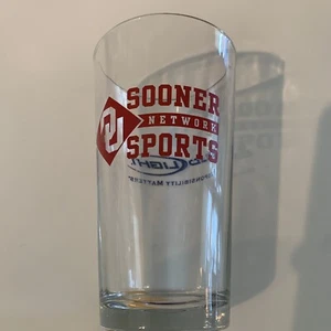 BUD LIGHT Oklahoma Sooners NCAA Beer Pint Glass SOONER Sports Network 12oz EUC - Picture 1 of 6