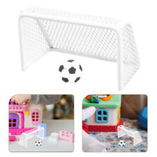 1 Set of Dollhouse Soccer Set Goal Net Soccer Model Miniature Soccer