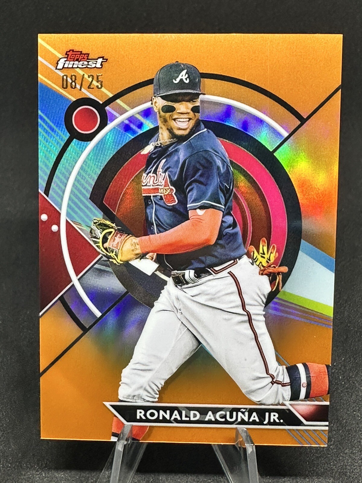 2023 Topps Finest Ronald Acuna Jr #20 Orange Refractor /25 Atlanta Braves