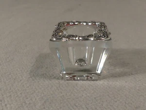 kleiner Kerzenständer 835er Silber und Kristallglas Höhe 3 cm - Picture 1 of 5