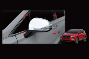 Auto Clover Chrome Wing Mirror Cover Trim Set for Hyundai Santa Fe 2019 - 2023 - Picture 1 of 2