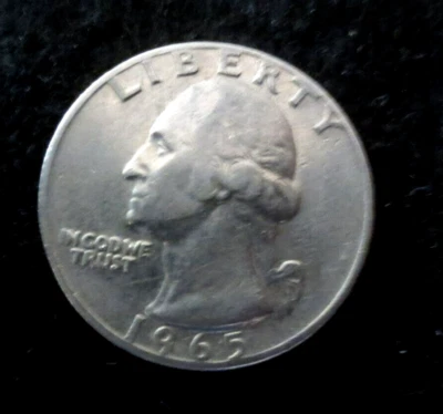 ***1965***QUARTER**NO MINT MARK**ERR0R**CIRCULATED COIN***EXCELLENT CONDITION*** - Image 1 of 3