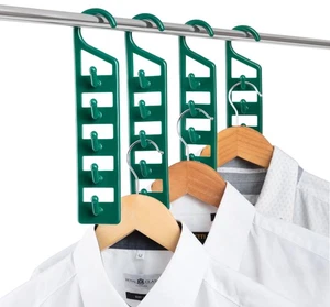 4 Pack Space Saving Hangers, Heavy Duty Plastic, Multi Closet Organizer - Picture 1 of 9