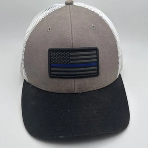 Blue Line Flag Patch Hat Cap Trucker Meshback SnapBack GR46 - Picture 1 of 5