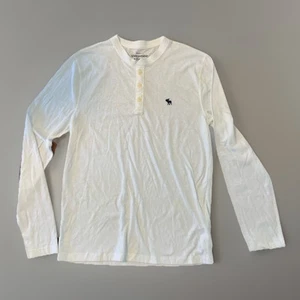 Abercrombie & Fitch Long Sleeve Shirt Men Size SColor White - Picture 1 of 3