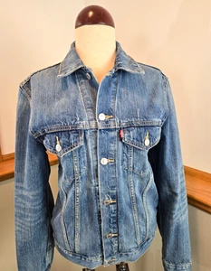 Chaqueta de Camionero LEVI'S Botón Completo Lavado Medio Elastizada Azul Denim Unisex Talla M - Imagen 1 de 9