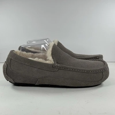 UGG Ascot Slippers 1101110 Shoes Sheepskin Lined Suede Grey Men's Size 10 - Image 1 of 4