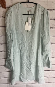 NWT Joie Women's Size 2 Blue V-Neck Long Sleeve Sheer Dress 100% Silk - Picture 1 of 7