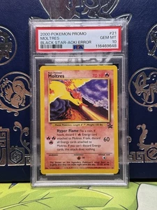 POKEMON 2000 Promo MOLTRES Black Star Aoki Error #21 PSA 10 Gem Mint RARE - Picture 1 of 2