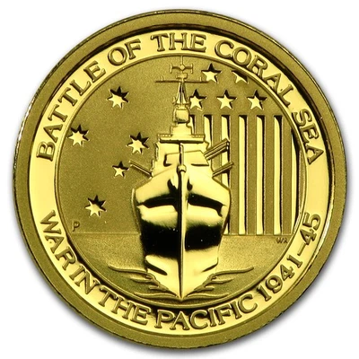 2015 Austrália 1/10 oz Gold Battle of the Coral Sea BU - Imagem 1 de 2
