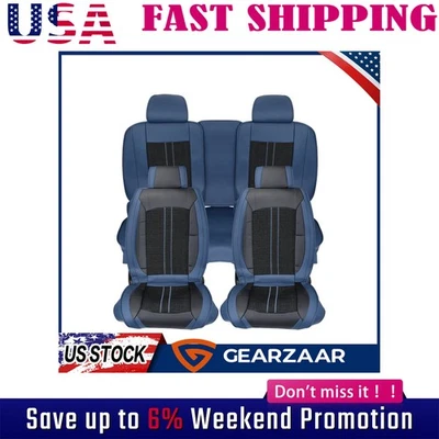 Leather Car Seat Covers For Toyota RAV4 5-Seats Front+Rear Protectors Front Rear - Image 1 of 4