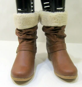 NEW Ladies brown 2.5"Wedge heel Ankle Booties WOMEN Size 5 - Picture 1 of 6