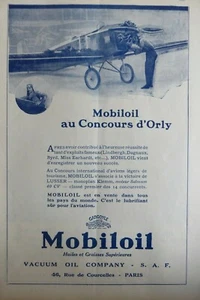 10/1928 PUB VACUUM OIL MOBILOIL CONCOURS D'ORLY LUSSER KLEMM SALMSON ORIGINAL AD - Foto 1 di 1