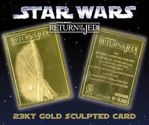 Póster de película de Star Wars EL RETORNO DEL JEDI tarjeta de oro de 23 kt esculpida #/10,000 - Imagen 1 de 1