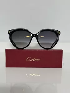 Cartier CT0197S 001 Transparent Grey soft Round Acetate Sunglasses 54mm - Picture 1 of 7