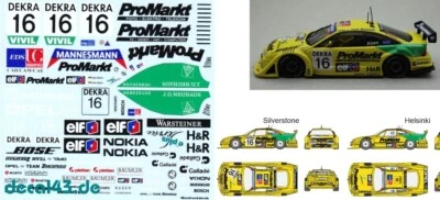 RACETRACKDECALS 1/43 Decal Opel Calibra 'Zakspeed' Uwe Alzen ITC 1996 Silverstone / Helsinki