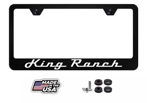 Marco de matrícula de camión King Ranch se adapta a metal negro F150 con tornillos y tapas - Imagen 1 de 4