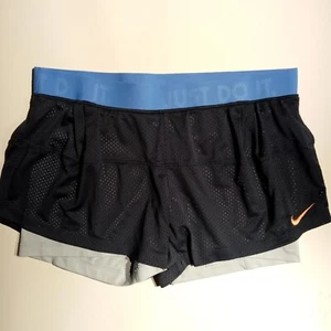 NIKE Dri-Fit Shorts size LARGE 2 in 1 Mesh outer Fitted/smooth inner EUC - Picture 1 of 10
