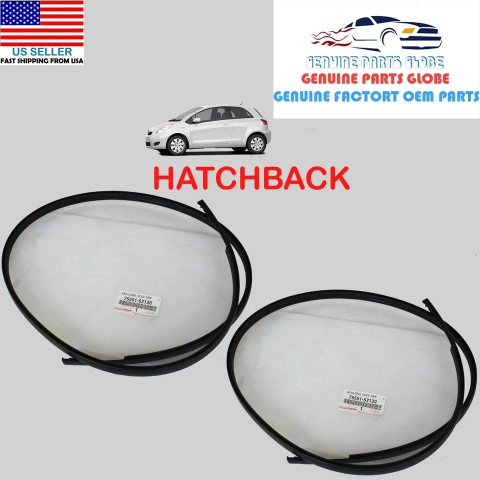 GENUINE TOYOTA 07-11 YARIS HATCHBACK RH + LH ROOF DRIP SIDE FINISH MOULDING SET - Image 1 of 1