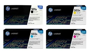 SET ORIGINAL HP 501A & 503A - KIT 4 COULEURS NOIR - CYAN - YELLOW - MAGENTA - Picture 1 of 10