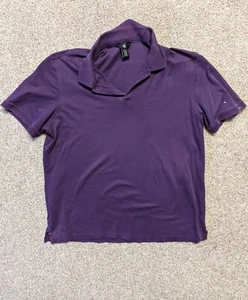 CALVIN KLEIN Mens COTTON Purple Slub 100% Cotton Knit Short Sleeve L - Picture 1 of 5