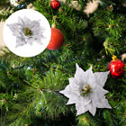 7 glitzernde Weihnachtsblumen-Deko, künstlich, DIY, silber, Party-Deko
