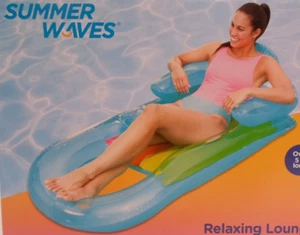 Summer Waves Relaxing Lounge Pool Float Water Chair Adult size 5ft Inflatabable - Picture 1 of 4