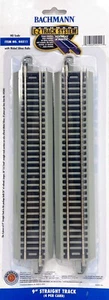 Bachmann E-Z Track System 4 Gray 9" Straight Track Nickel Silver Rails HO 44511 - Picture 1 of 1