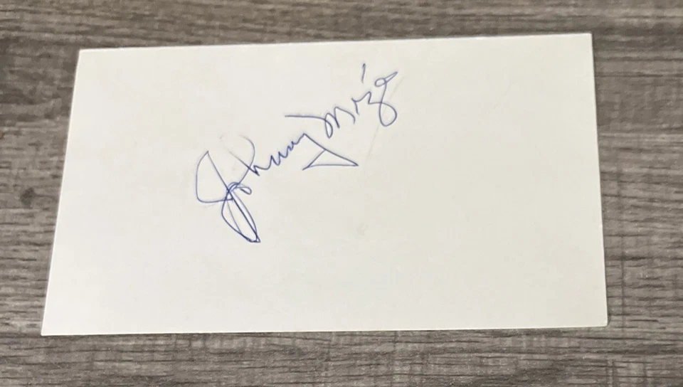 Johnny Mize SIGNED Auto INDEX CARD - Image 1 of 1
