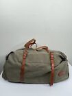 UNITED BY BLUE TOTE CARRYON BAG GREEN WITH NATURAL LEATHER Canvas Duffel Tote
