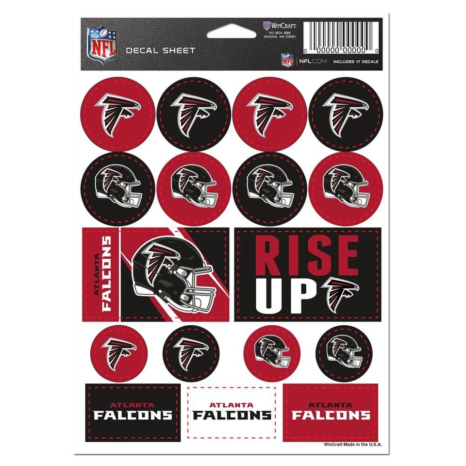 Atlanta Falcons NFL Vinyl Die-Cut Sticker Set / Decal Sheet *Free Shipping - Image 1 of 1