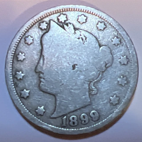1899 Liberty Head " V " Nickel Philadelphia Mint USA Type Coin Actual Photos A15 Cover