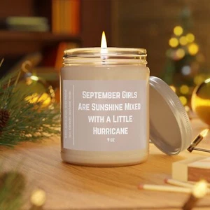 Funny September Birthday Candle Gift Virgo Person Gift Soy Scented Candle 9oz - Picture 1 of 4