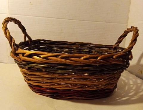 Wicker Basket With Handles 13.5" x 8.5" x 7" Cover