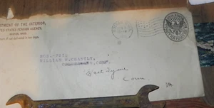 Antiker Briefumschlag - Innenministerium 1910, Fahnenstempel - Bild 1 von 5