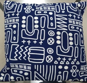 Cushion Throw Pillow Cover 16×16in Multicoloured Handmade Cotton African Print - Picture 1 of 7