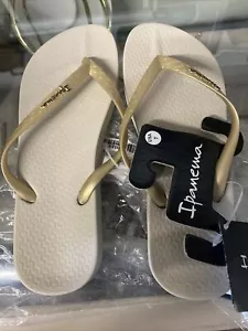 ipanema tan gold beige size 7 flip flop Ana - Picture 1 of 6