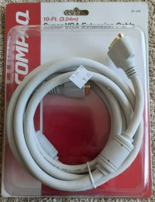 COMPAQ Super VGA Extension Cable 10ft (3.04m) 75 Ohm Coaxial Cable UL29219 Cable - Image 1 of 4