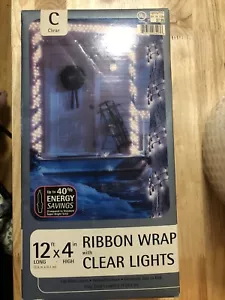 Christmas Lights Clear Ribbon Wrap, UL, 12 Ft X 4 Inch High, Indoor/outdoor, 150 - Picture 1 of 5