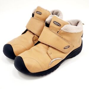 KEEN Dry Winter Mid Ankle Boots Kootenay Tan Waterproof Youth Kids Boys Size 3