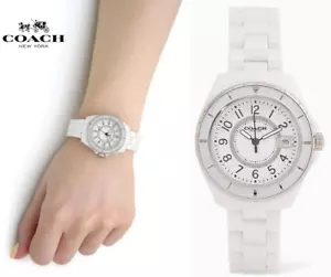 TimelessTrends8 Coach Preston Ceramic Watch in White 36mm - Picture 1 of 1