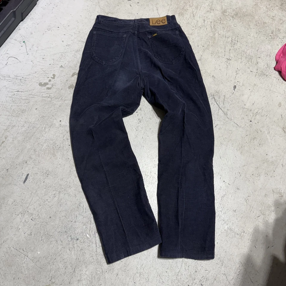 Lee Riders Navy Corduroy Straight Leg Pants Size 29 Vintage 80s - Image 1 of 4
