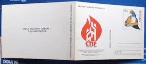 Postal Polonia #1001 (var.2) CONGRESO MUNDIAL DE BOMBEROS 1989. - Imagen 1 de 1